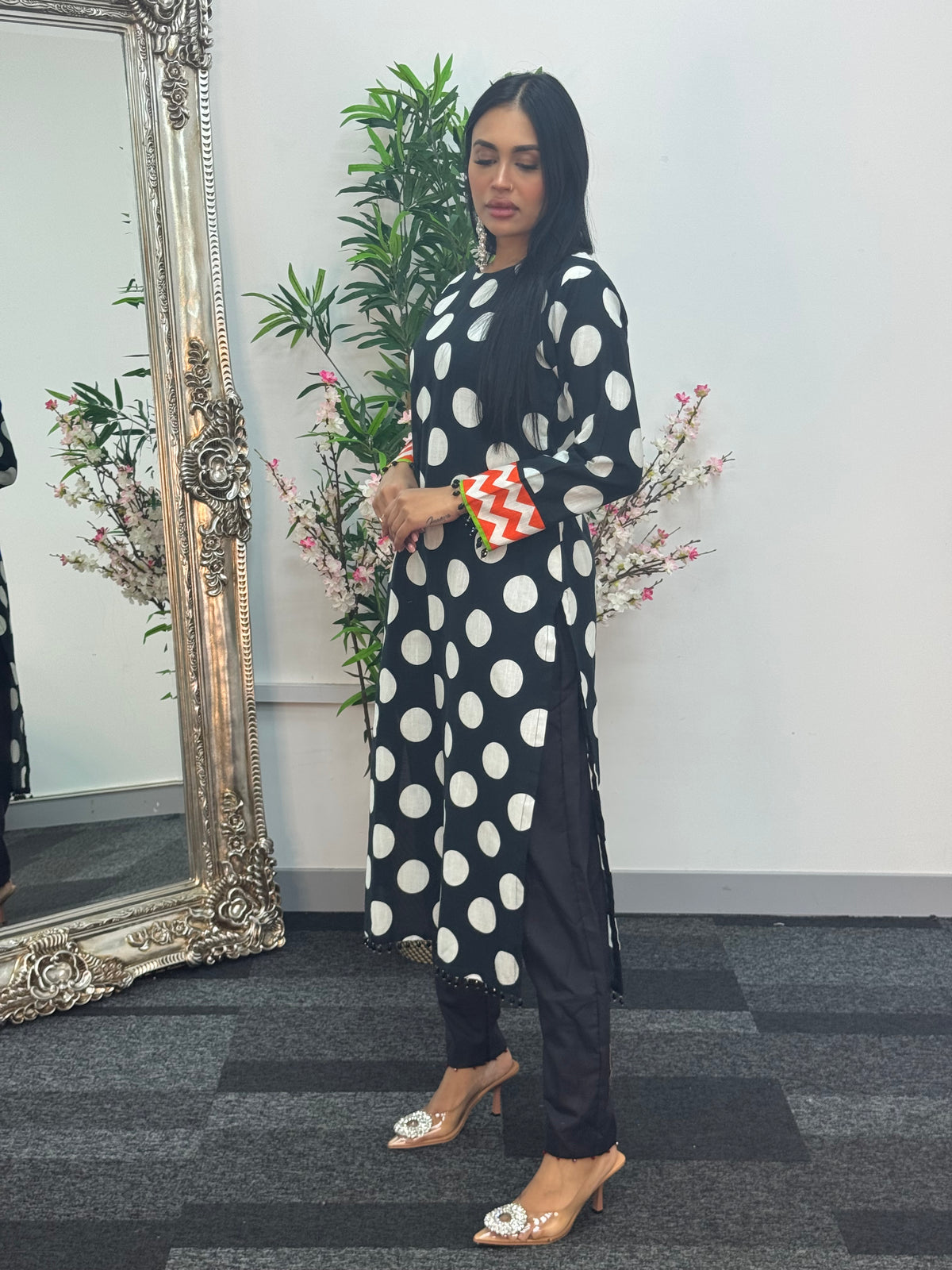 Limelight Original printed Polka- Khaddar - AE