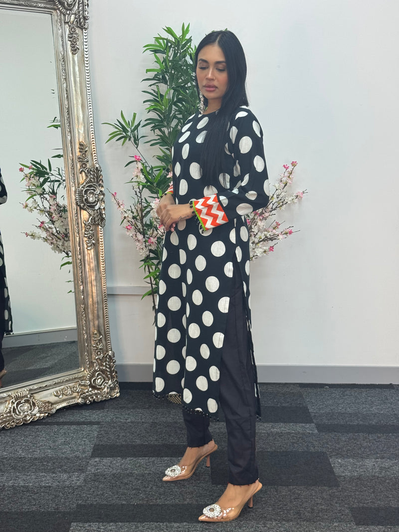 Limelight Original printed Polka- Khaddar - AE