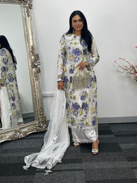 Kareena - cutdana - Karina - White Blue - B