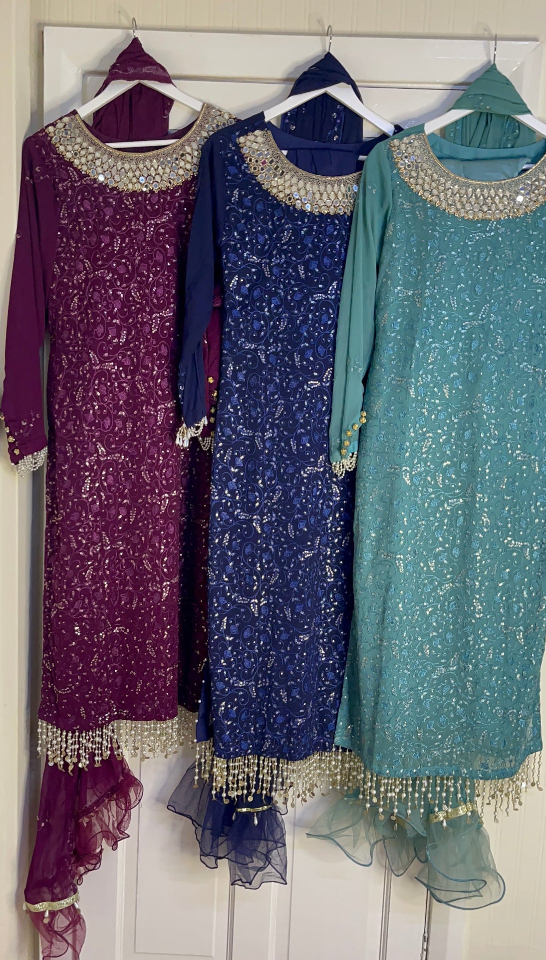 Chamkeeli - Chiffon Party Wear - Egg Duck Blue -