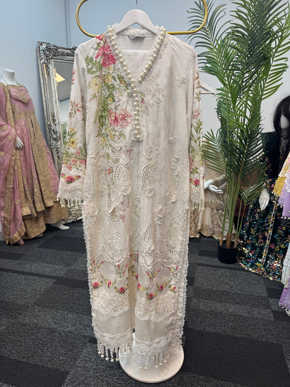 Maria B Luxury Lawn - 2026 - White Pink