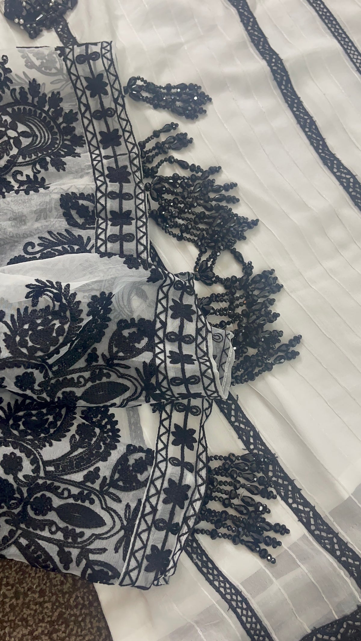 Monochrome - Black & White Chiffon-