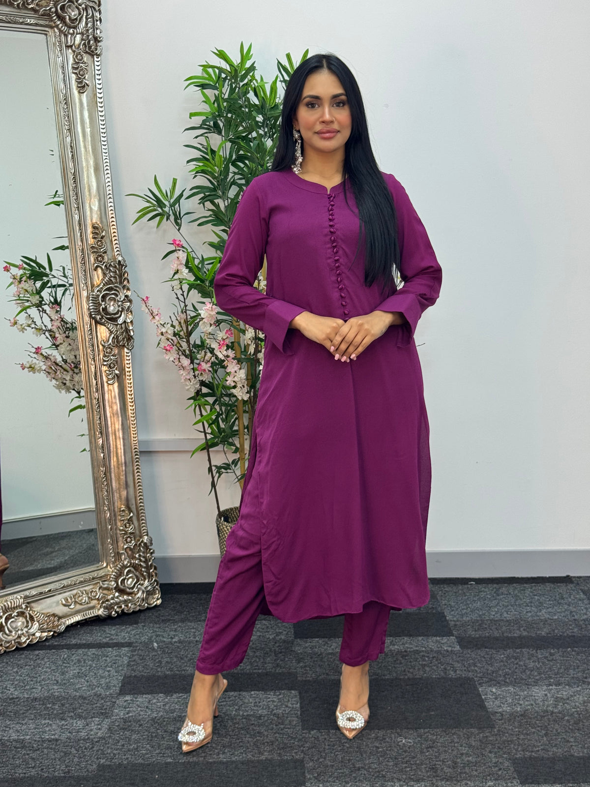 Basic Karandi - Winter Co-Ord - Magenta -