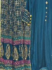 Komal - Velvet - Teal Green