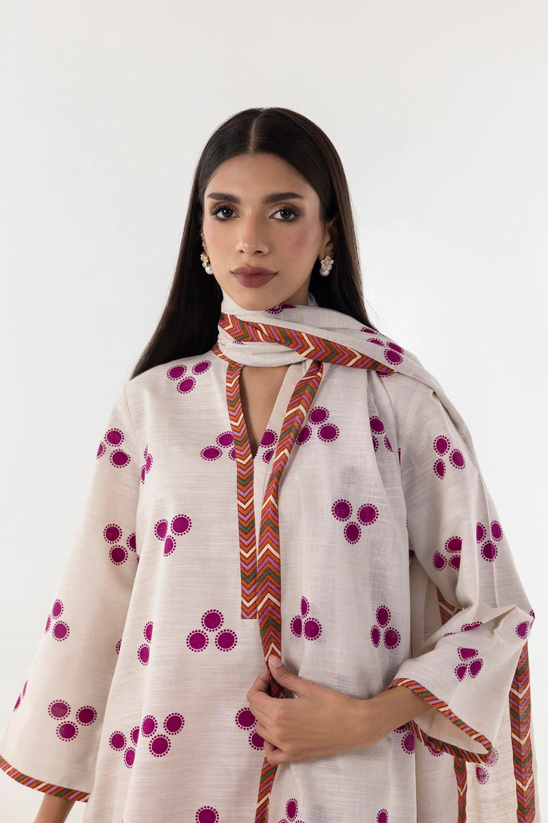 Original Sana Safinaz -khaddar Printed Shirt + Culotte +Dupatta