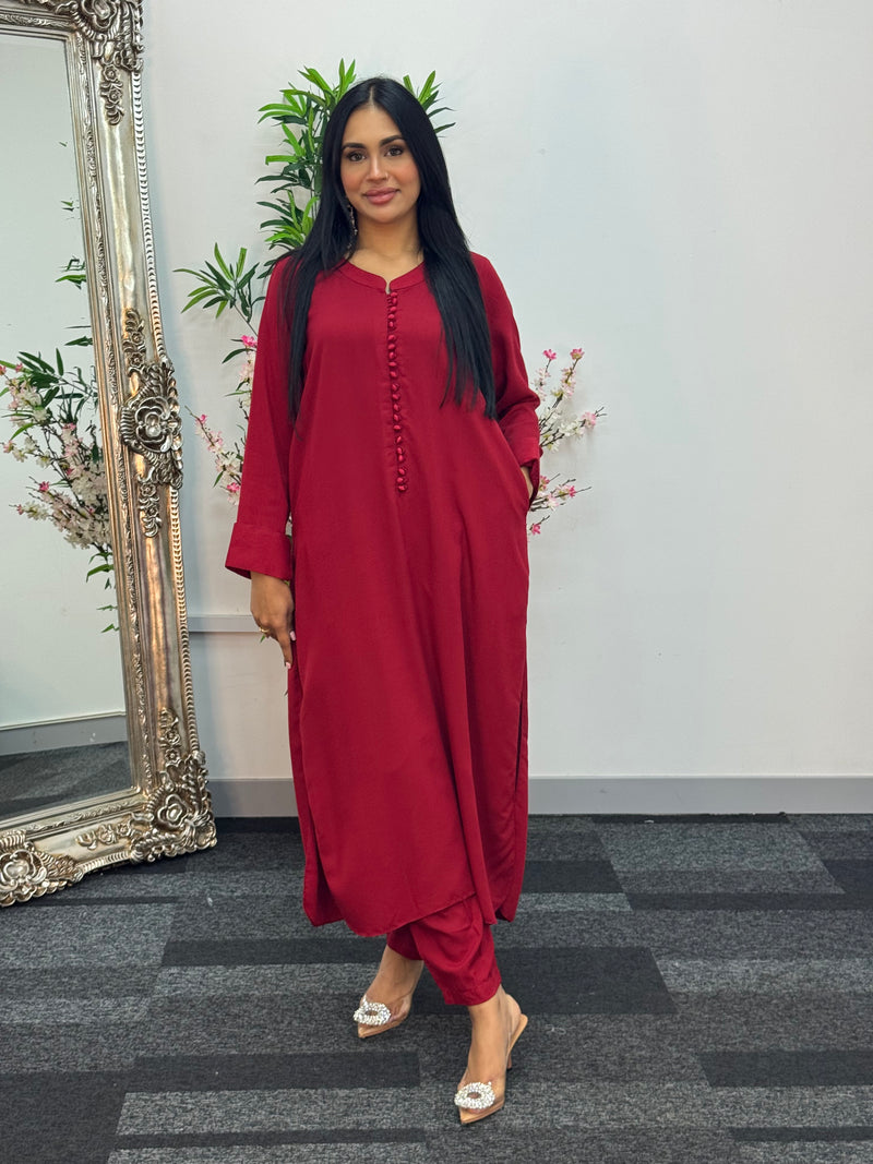 Basic Karandi - Winter Co-Ord - Red