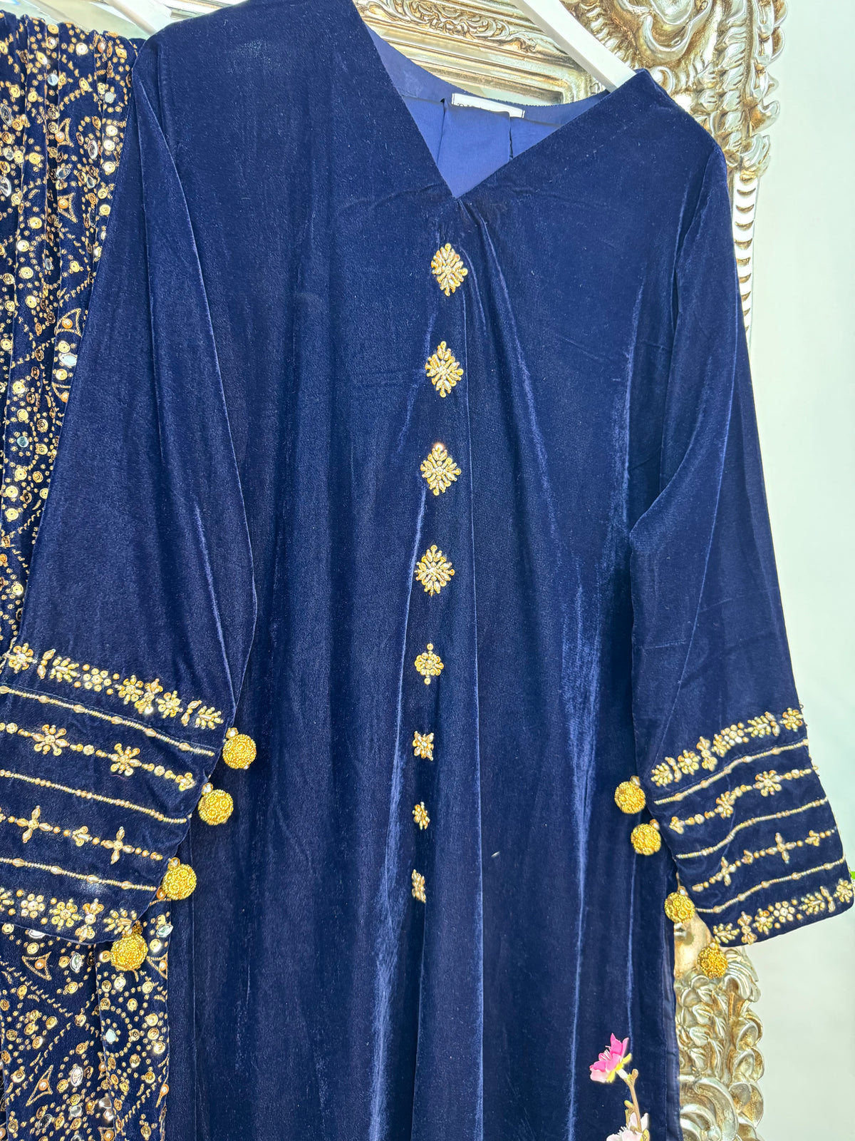 Komal - Velvet - navy blue