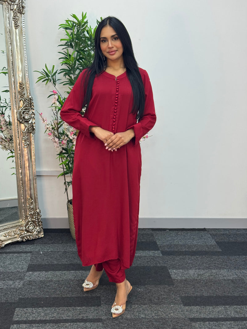 Basic Karandi - Winter Co-Ord - Red