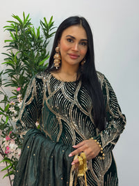 Pia - Cutdana Velvet- Green -