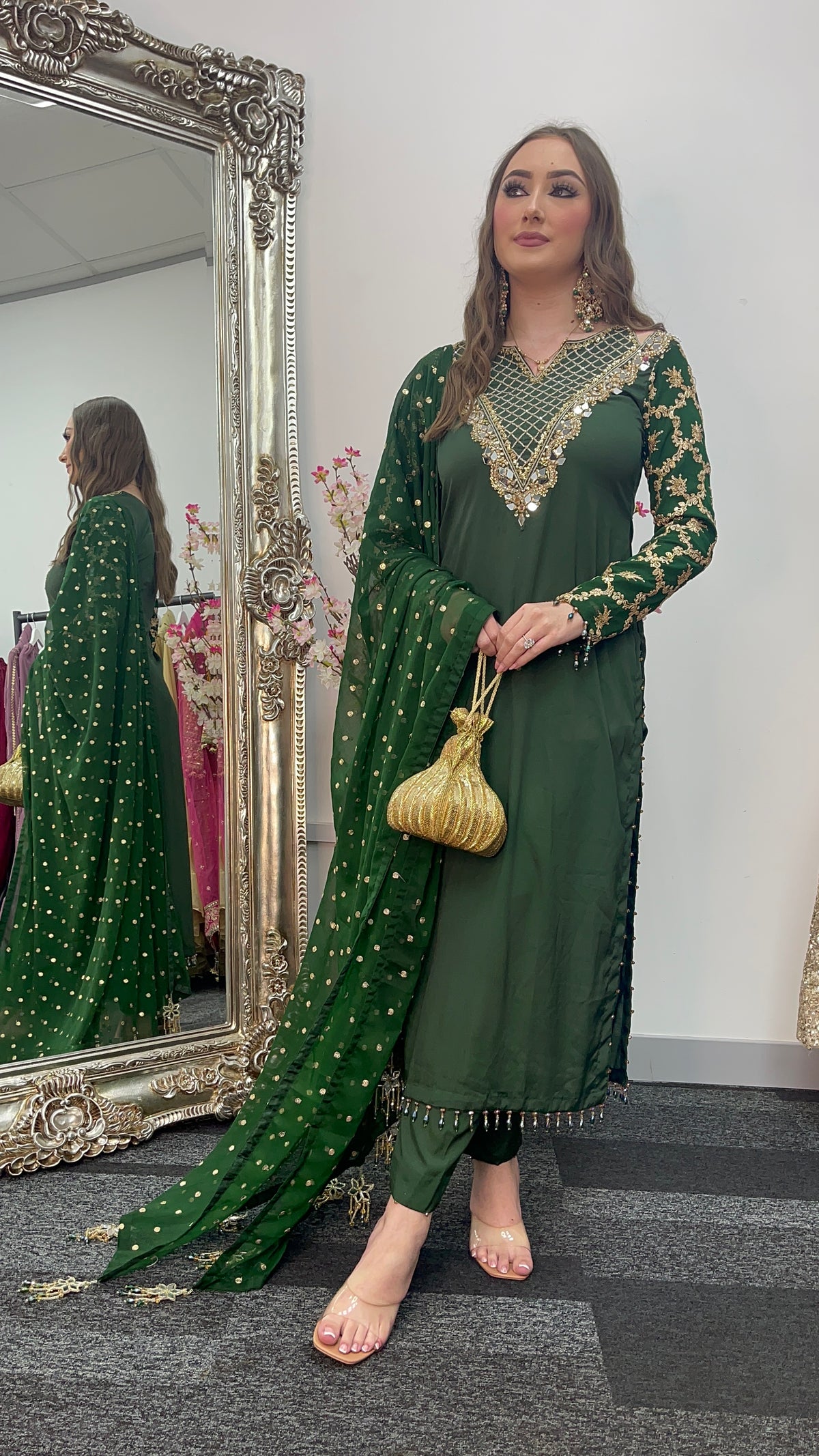 Afsana - Handwork - Party Wear - Green -