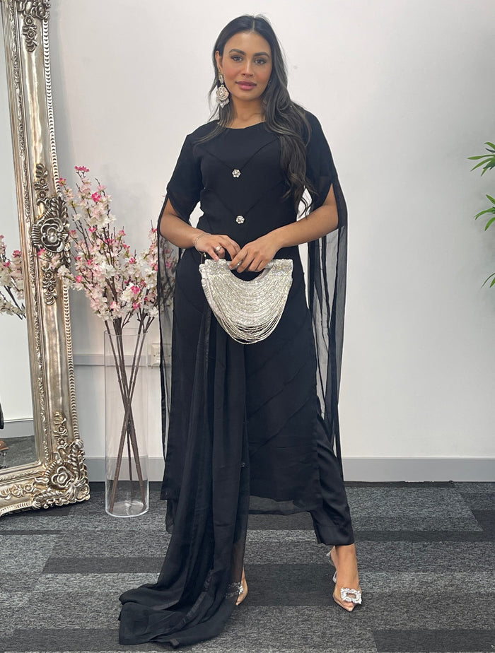 Floor Length Sleeves - Black