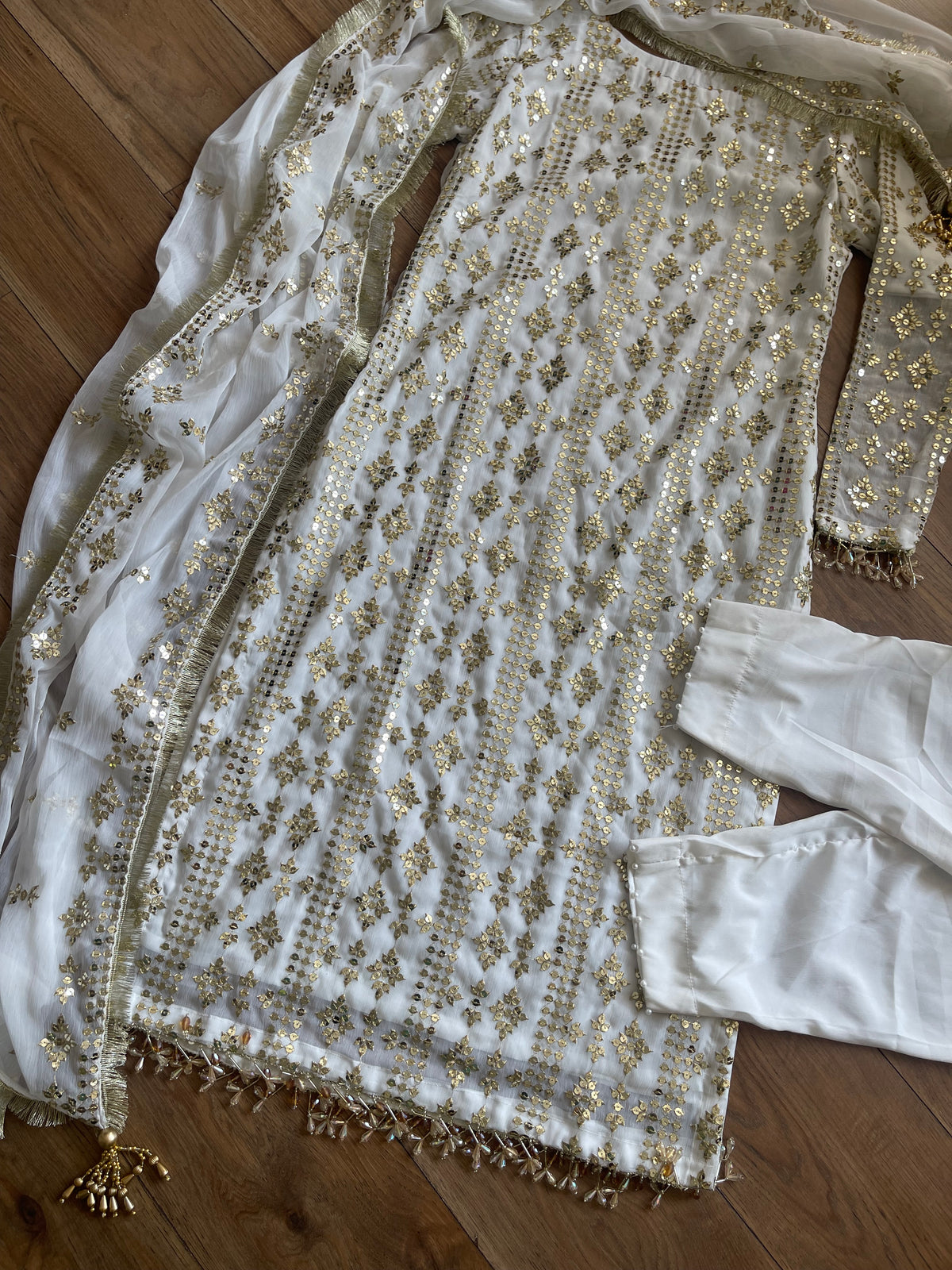 50 inches long Shirt “Bling Bling White” sequin party outfit