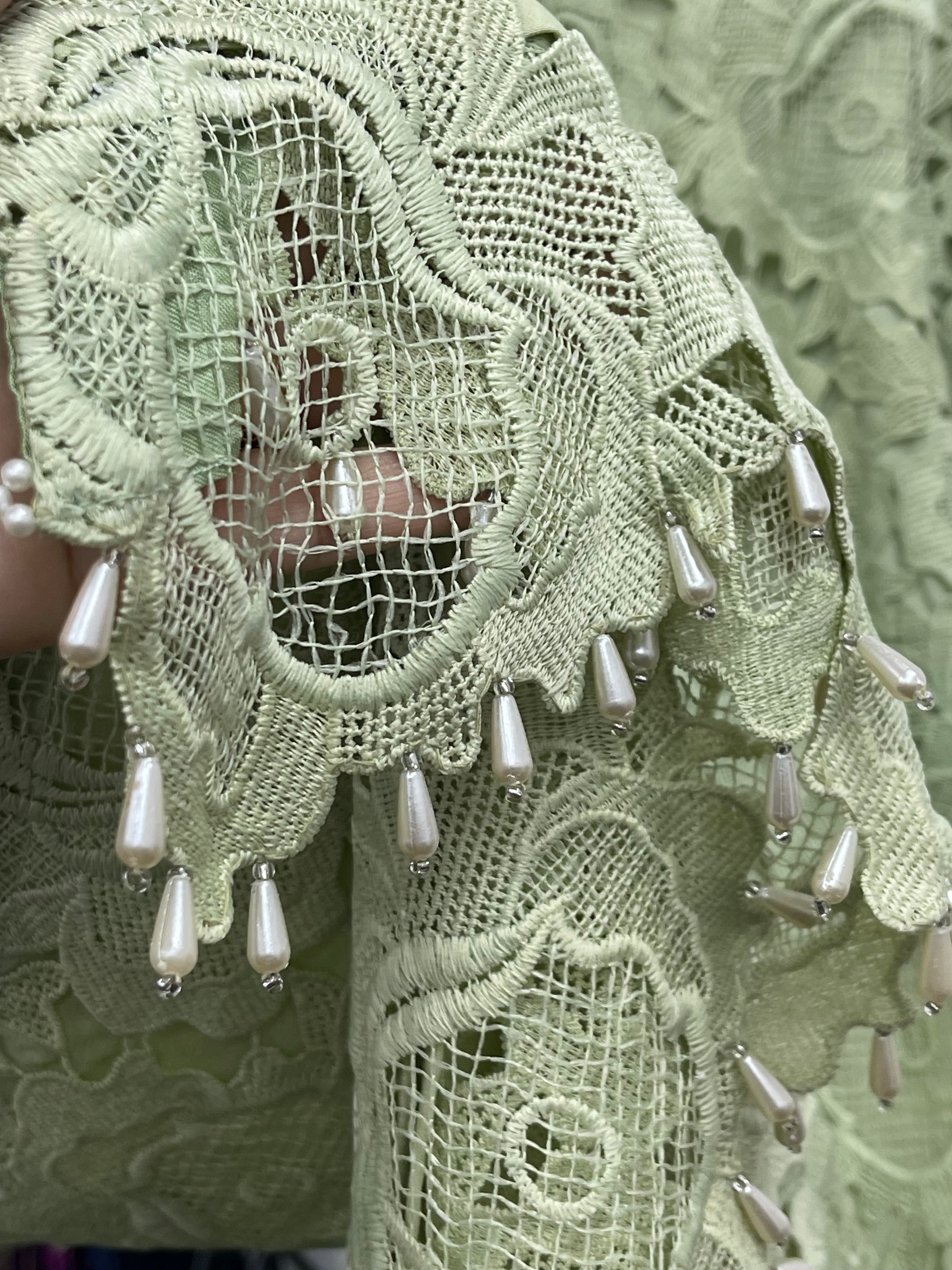 Green Cut - Crochet Net - Diya - Dia