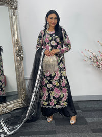 Kareena - Floral cutdana - Karina - Black Pink - B