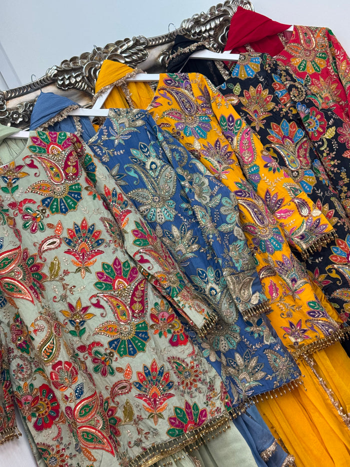 Phoolwari - Armani Silk - yellow