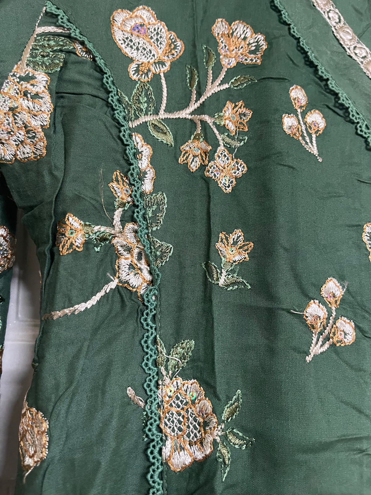 Linen - Embroidered - Winter - Green - ANU