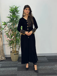 Komal - Velvet - Black