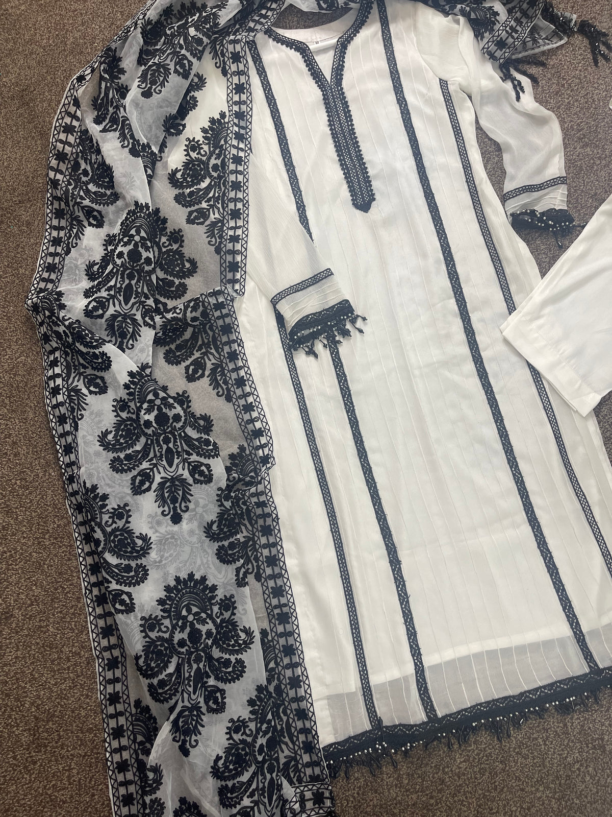 Monochrome - Black & White Chiffon-