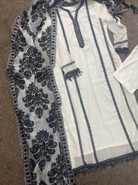 Monochrome - Black & White Chiffon-