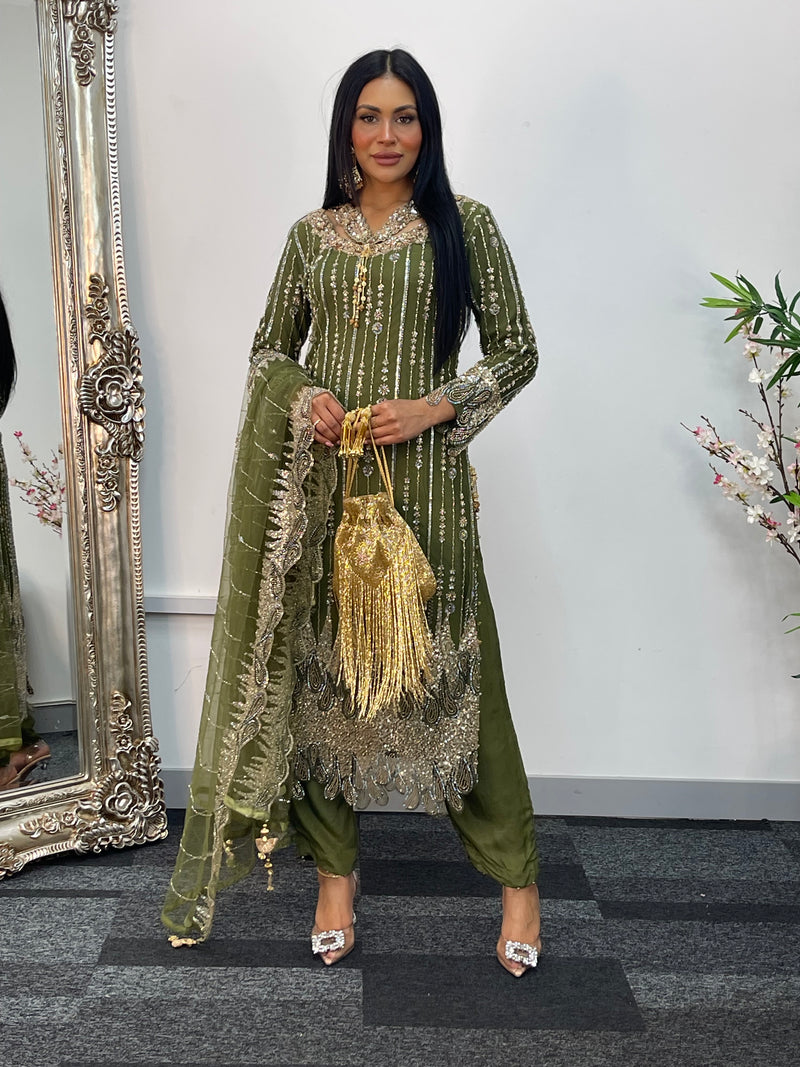 Payal - cutdana - Green