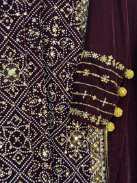 Komal - Velvet - Burgundy