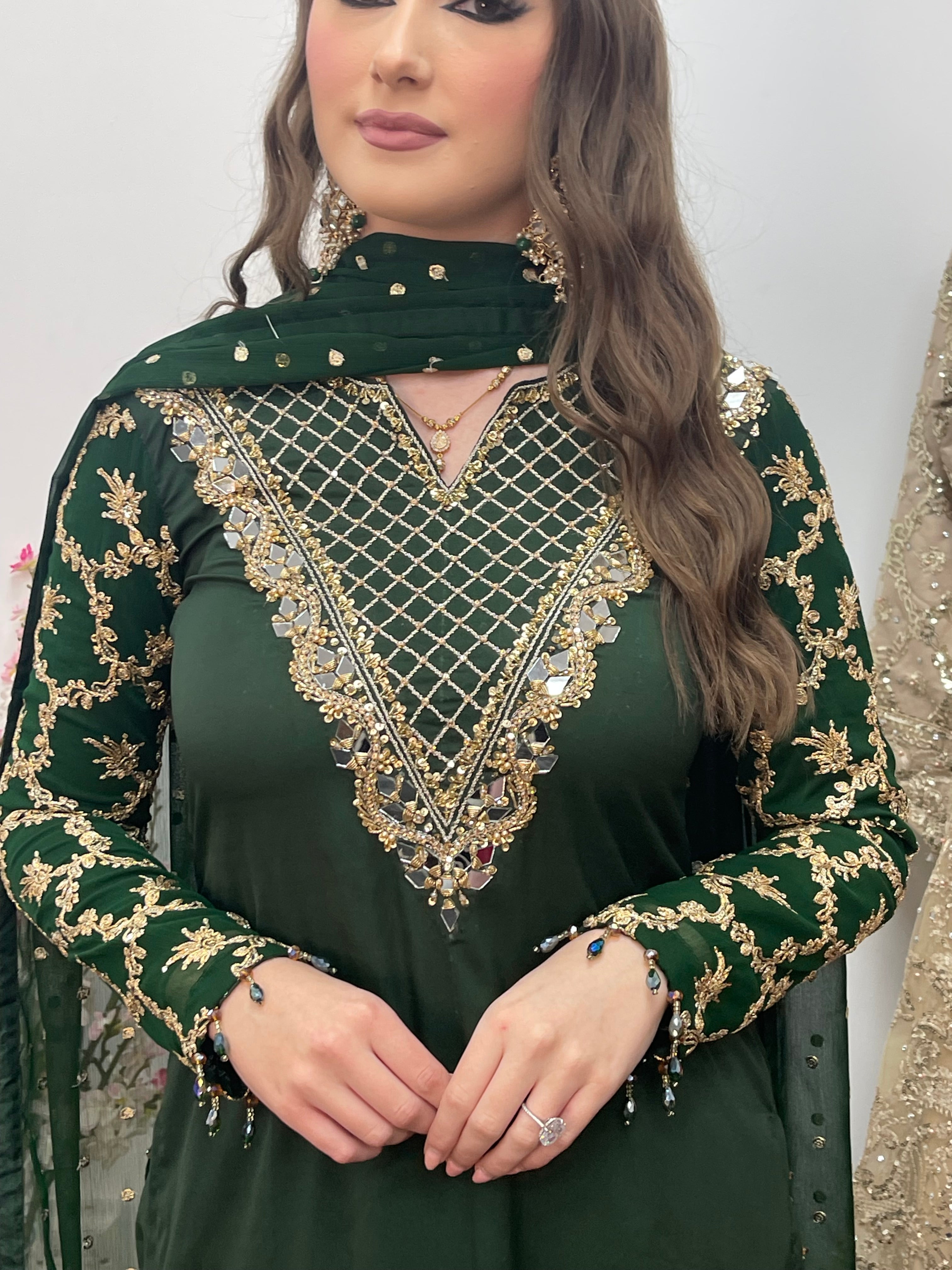 Afsana - Handwork - Party Wear - Green -