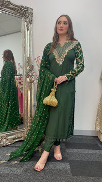 Afsana - Handwork - Party Wear - Green -