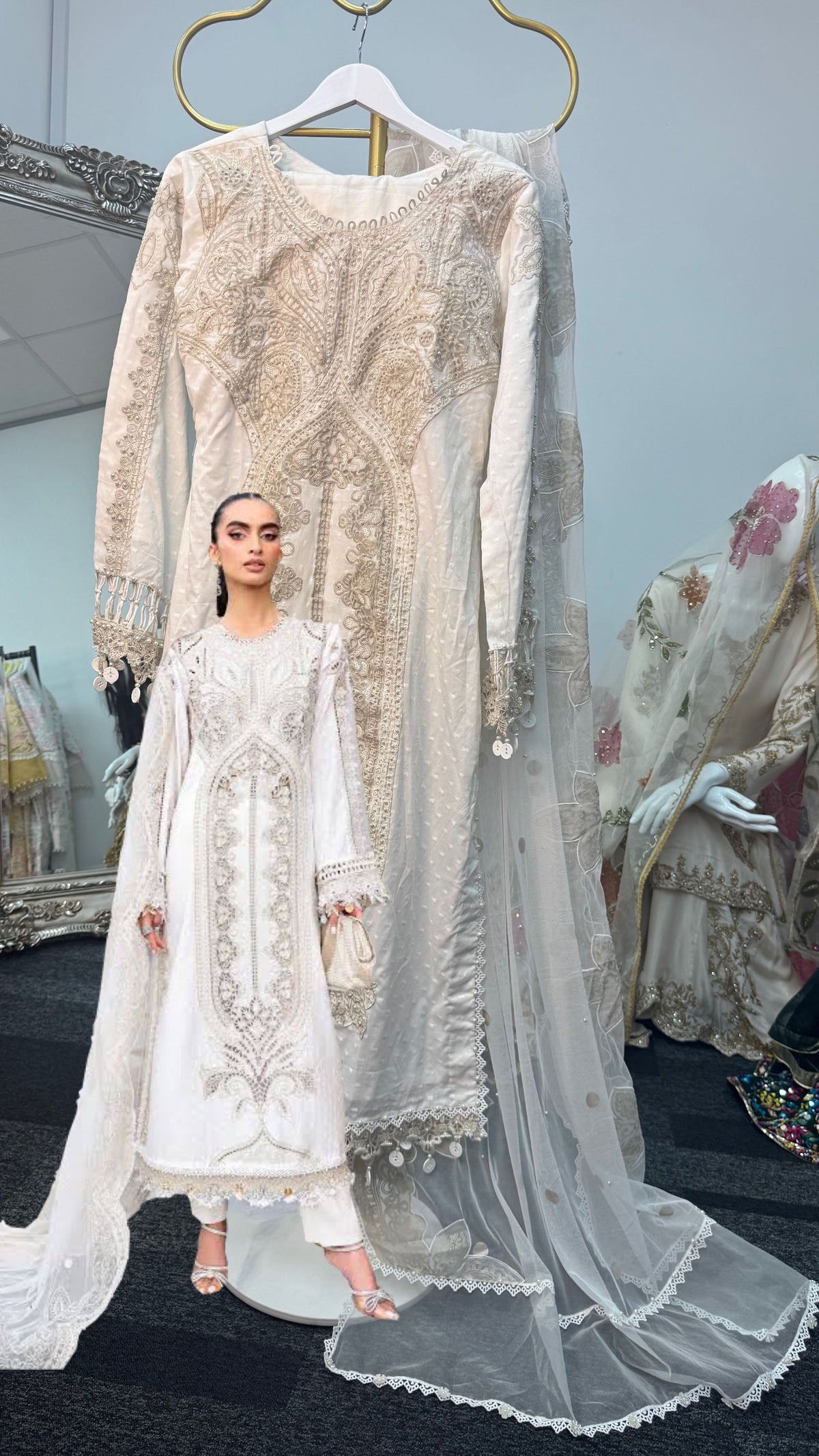 Maria B Luxury Lawn - 2026 - White