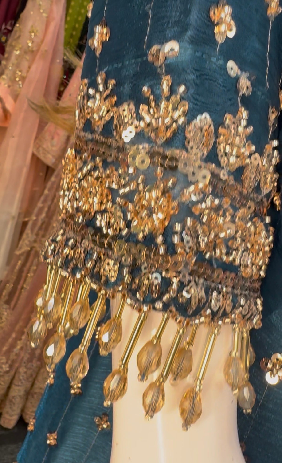Parwana - Teal - Cutdana