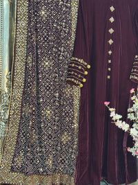 Komal - Velvet - Burgundy