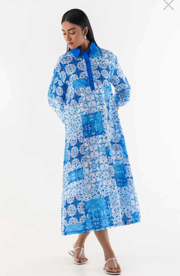 Original Sana Safinaz - Blue Printed Dress
