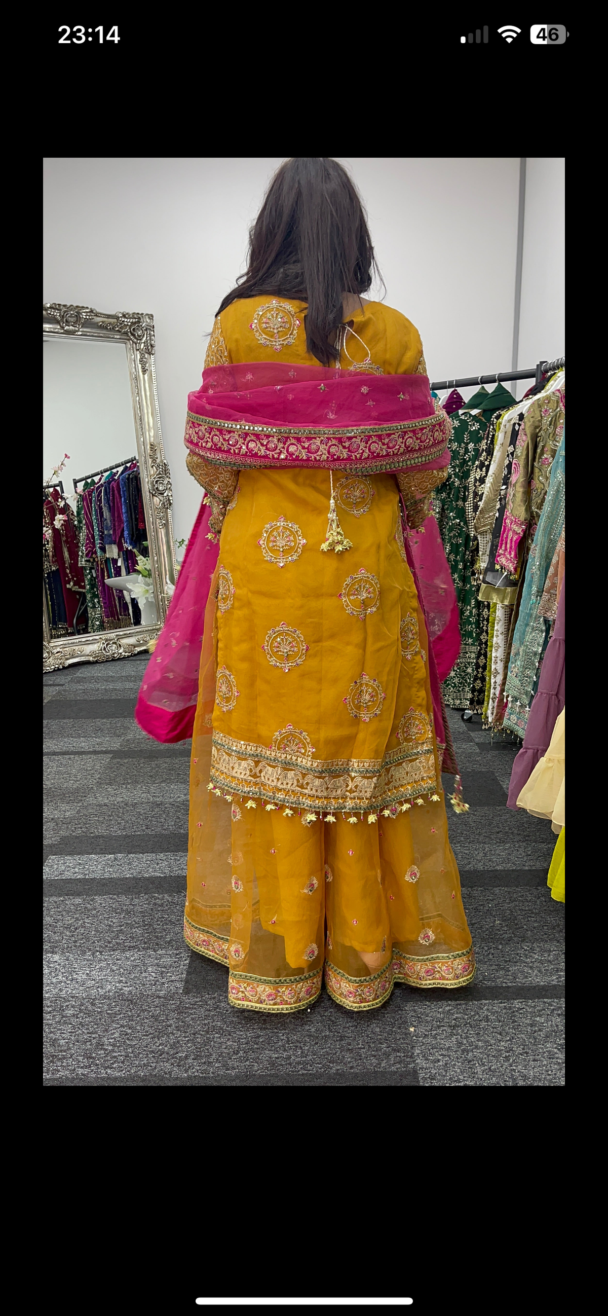 Haldi - MNR  Mustard-yellow - Hot Pink Sharara outfit