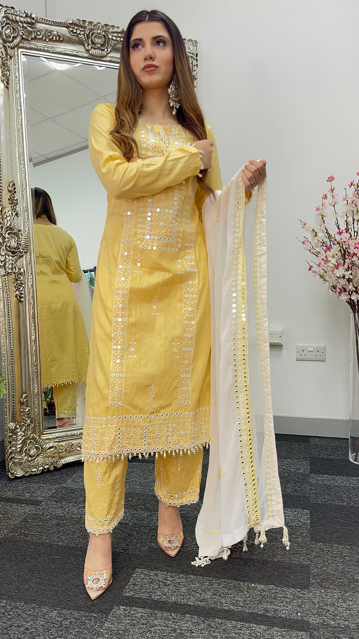 Chashni - Embriodered - Yellow -