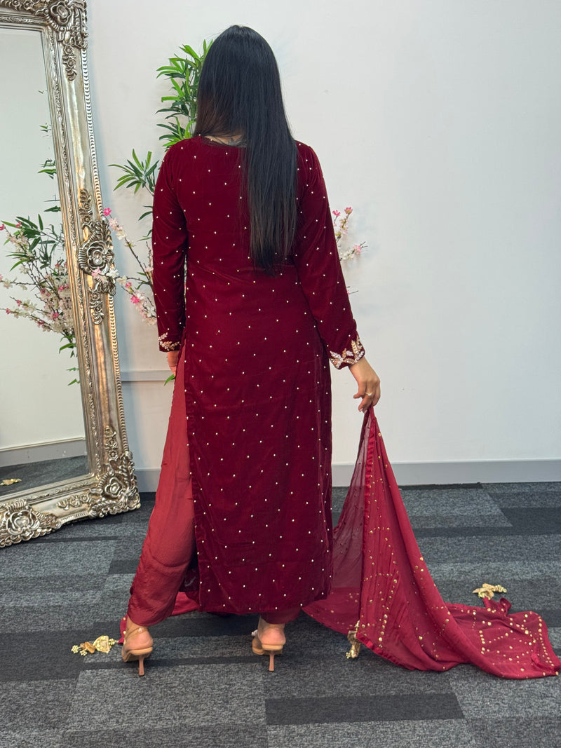 (Preorder 4 weeks) Ayeza - Velvet Maroon