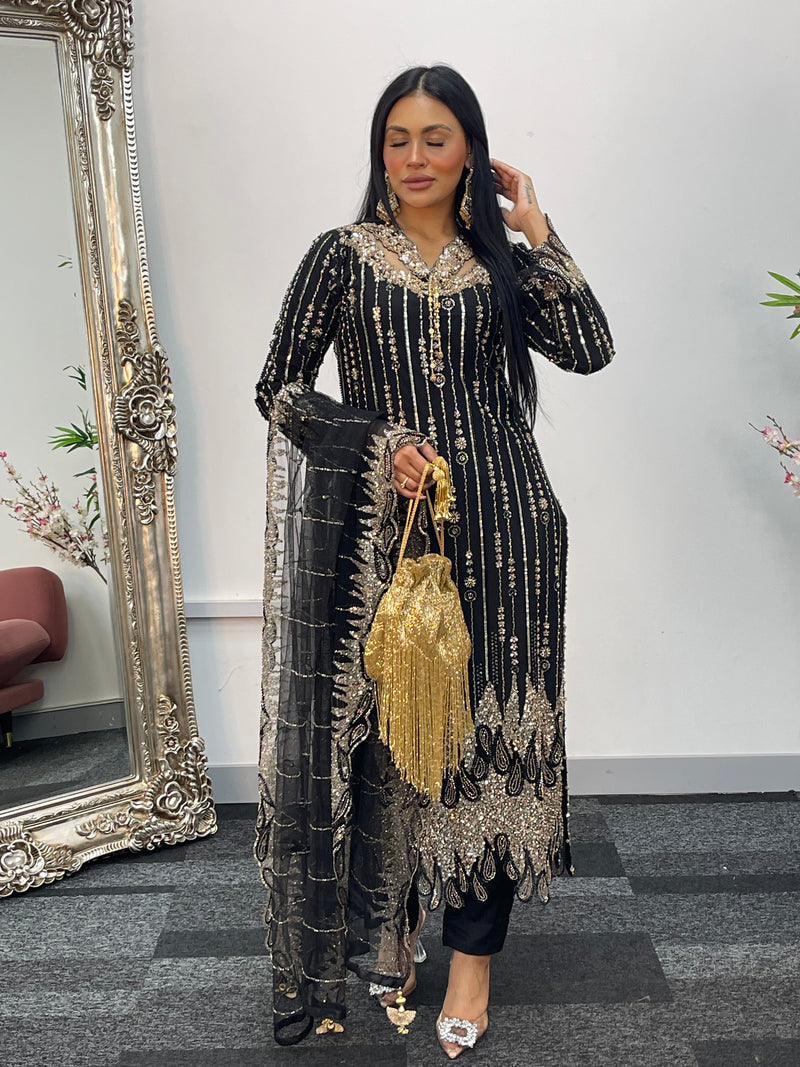 Payal - cutdana - Black