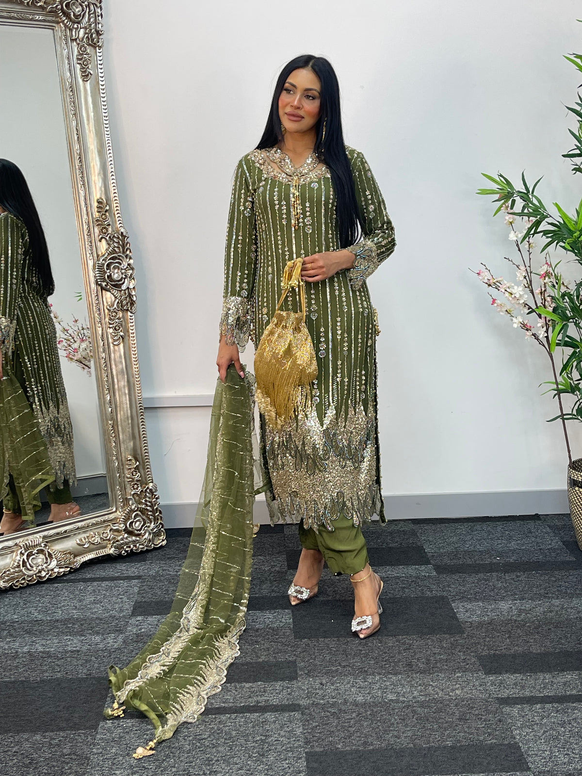 Payal - cutdana - Green