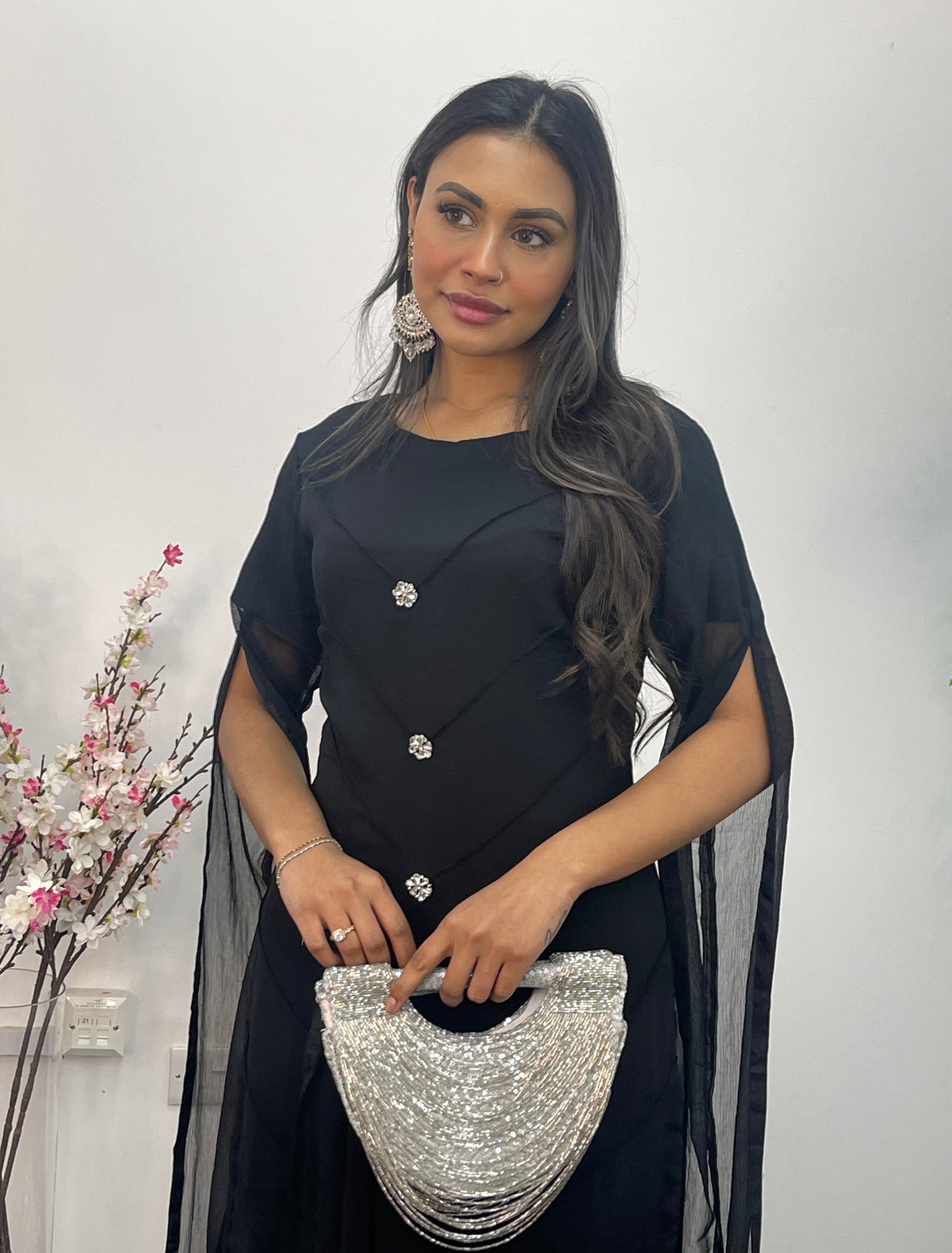 Floor Length Sleeves - Black