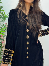 Komal - Velvet - Black