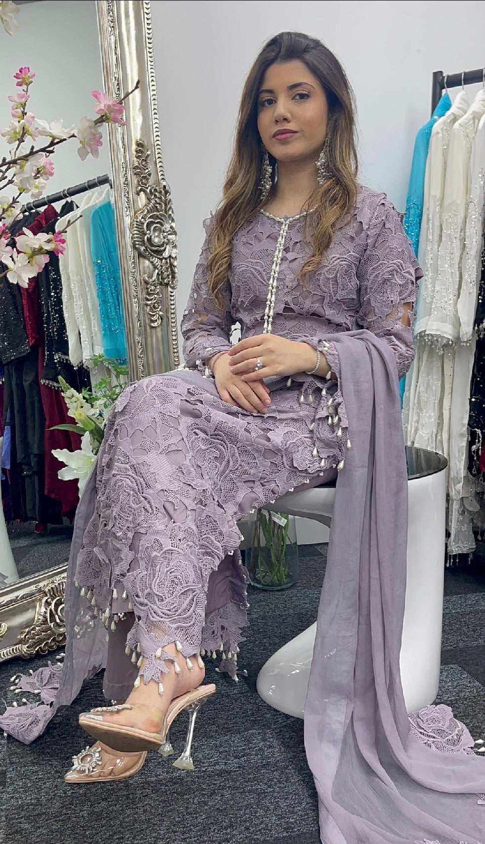 (Preorder 4 weeks) Diya - Lacy Crochet - Lilac