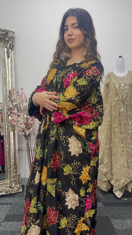 “Chamkila Gulab” - Party Wear - Black Kaftaan