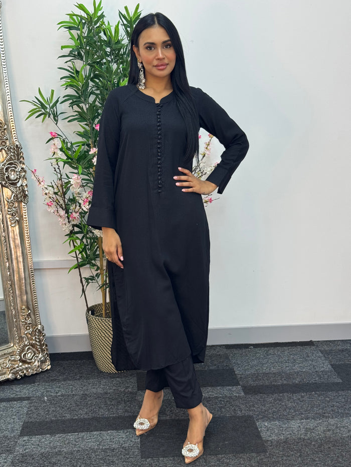 Basic Karandi - Winter Co-Ord - Black