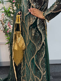 Pia - Cutdana Velvet- Green -