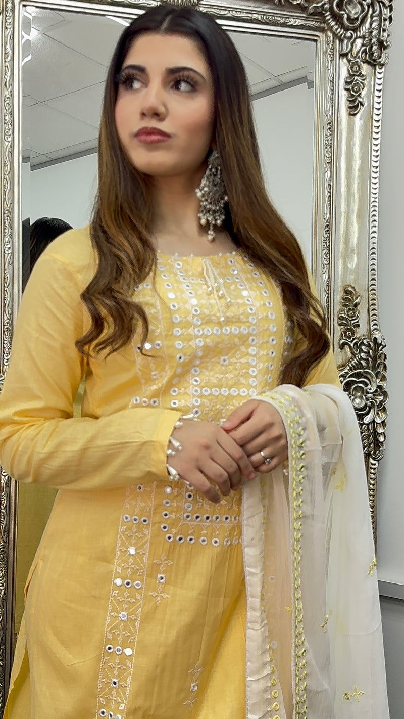 Chashni - Embriodered - Yellow -