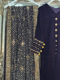 Komal - Velvet - Plum Purple