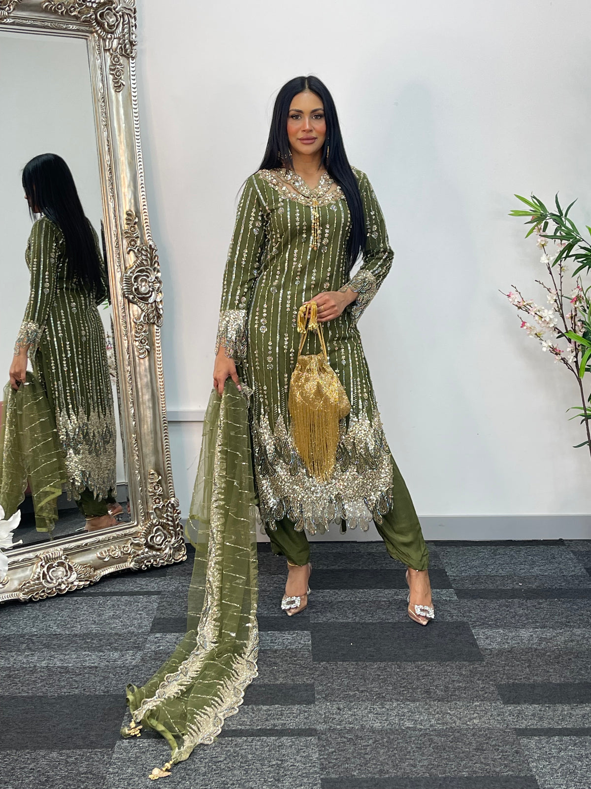 Payal - cutdana - Green