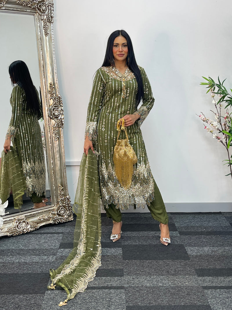 Payal - cutdana - Green