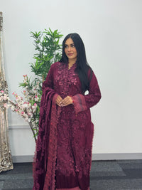 Maria B Luxury Velvet - Maroon -