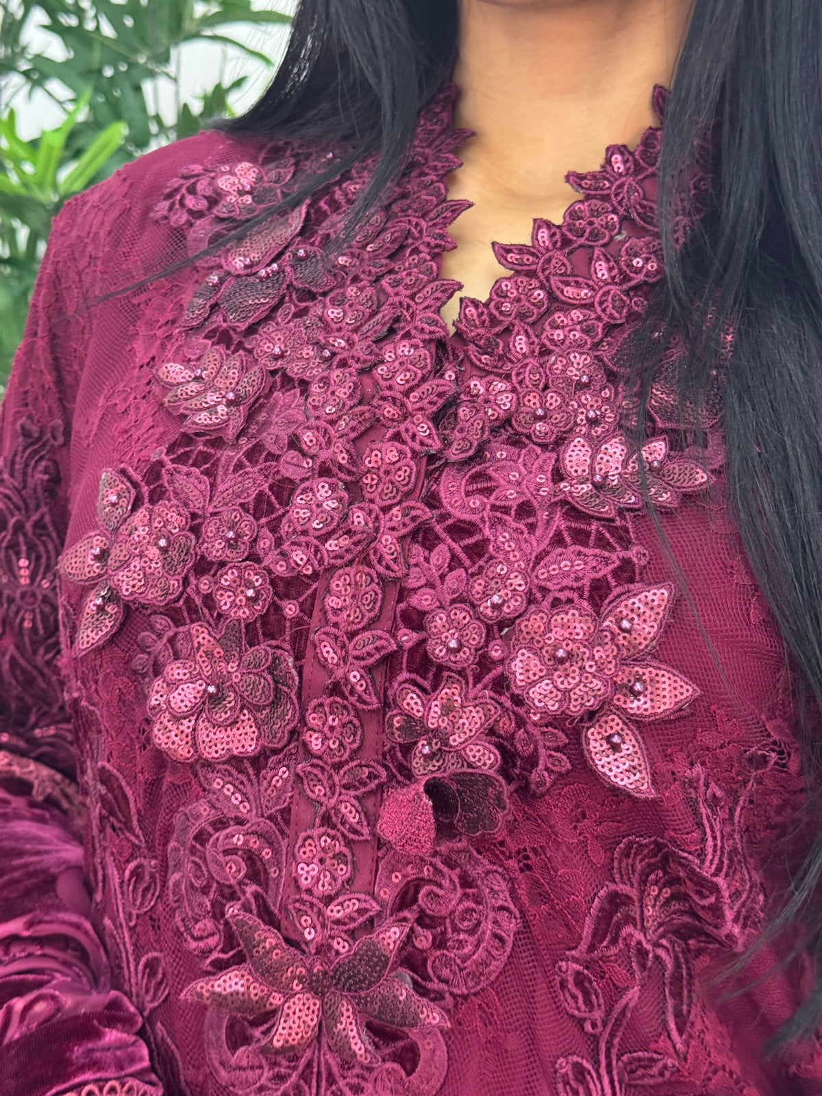 Maria B Luxury Velvet - Maroon -