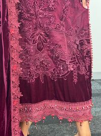 Maria B Luxury Velvet - Maroon -