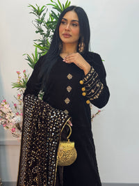 Komal - Velvet - Chocolate Brown